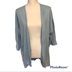 LuLaRoe lightweight blue cotton cardigan sweater top size Large EUC